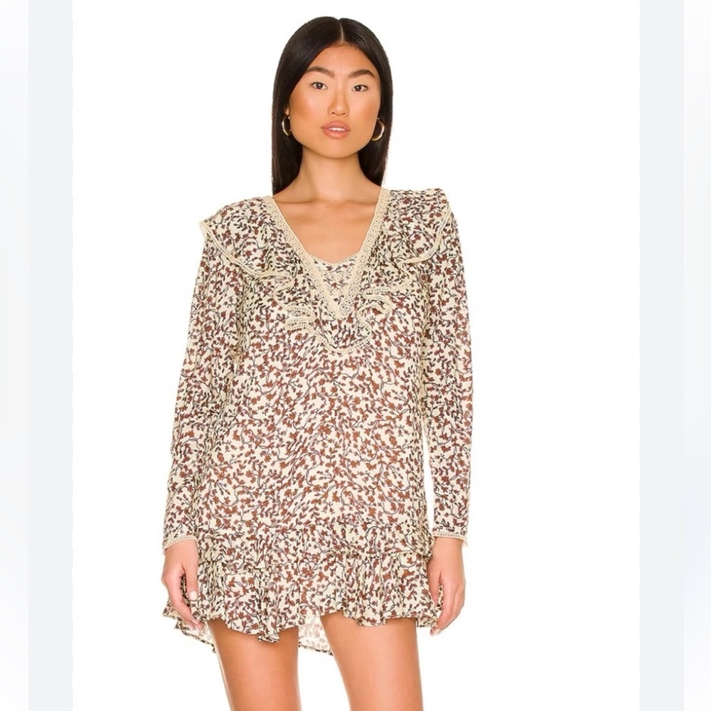 Tularosa Alicia mini dress in the Priya Camel Floral pattern Women’s Small
